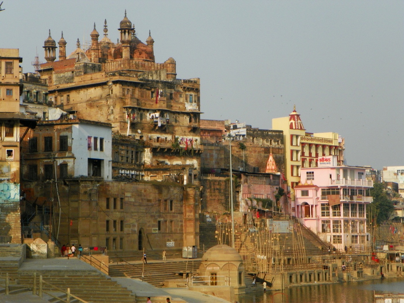 Panchaganga Ghat on the Ganges at Varanasi, traditionally identified as the Panchanada where Sri Chaitanya Mahaprabhu bathed during His two-month stay in Chandrasekhara Acharya's house.
