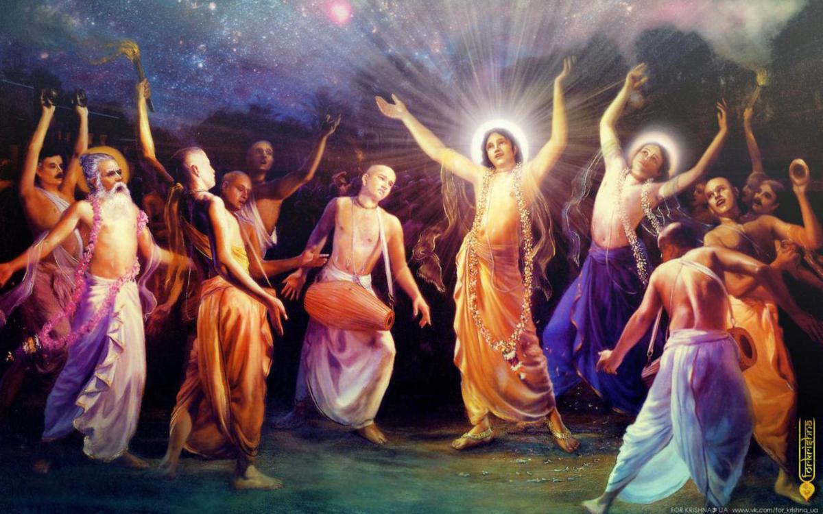 A devotional painting of Sri Chaitanya Mahaprabhu's sankirtana movement, used by Gaudiya History to illustrate Govinda Datta's page; no individual portrait of Govinda Datta survives, so this generic sankirtana scene is used as this site's c