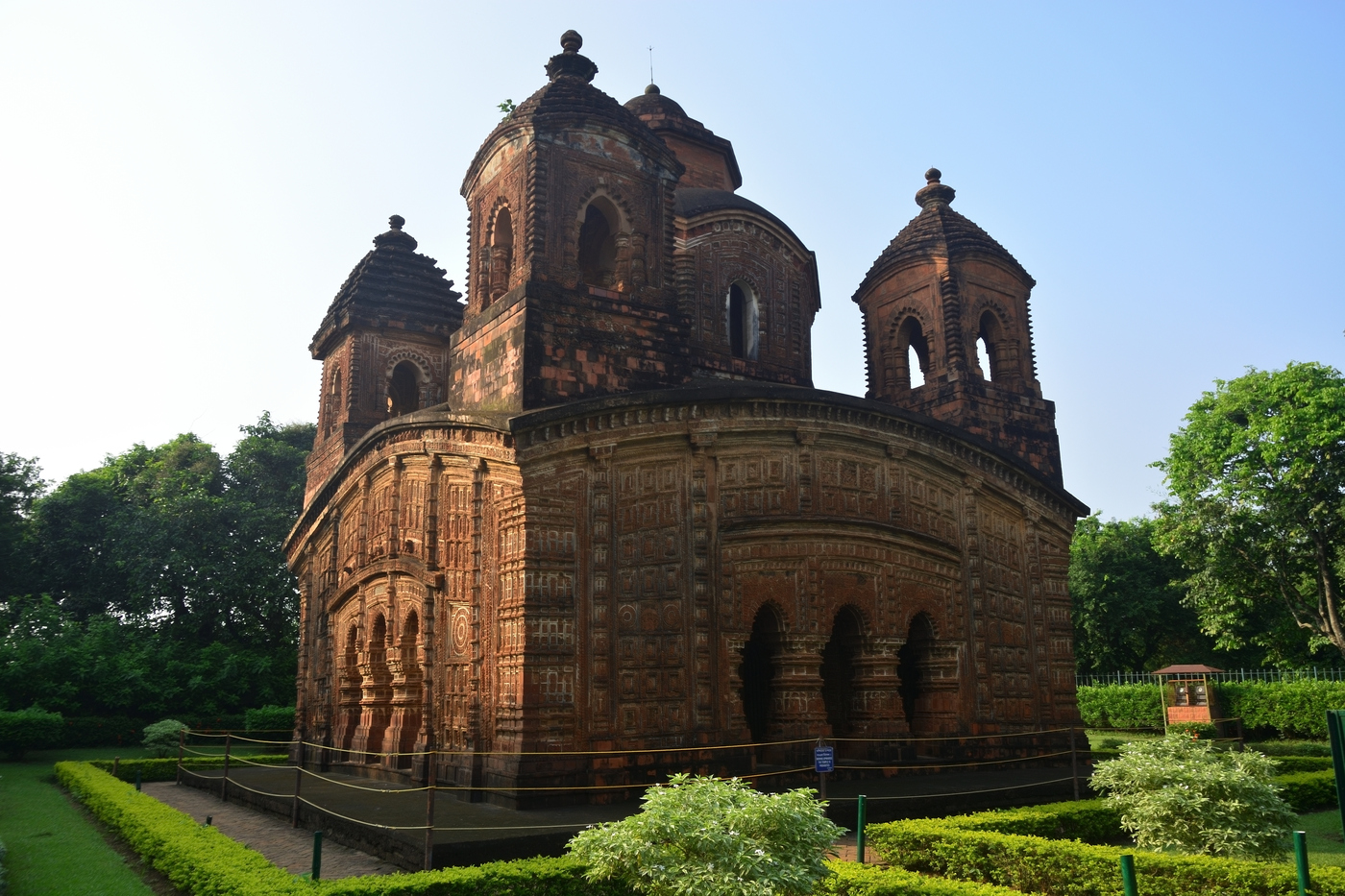 The terracotta Shyam Rai Temple at Bishnupur (Vishnupura), the town where a house attributed to Hemalata still stands beside a samadhi of her father