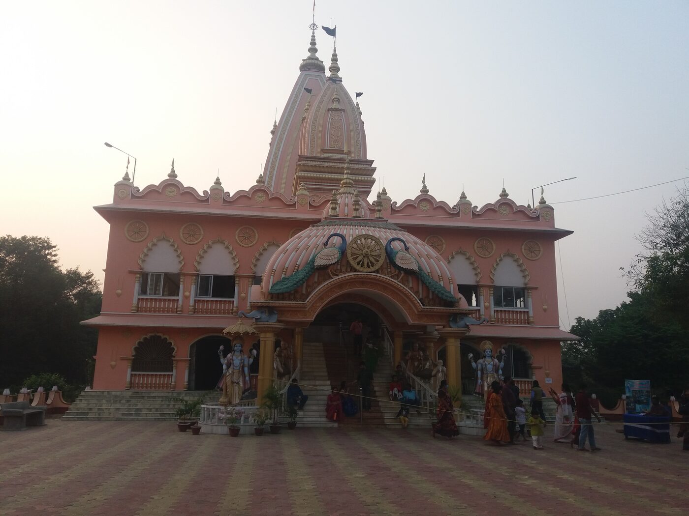 Front view of the temple complex at Birchandrapur (Ekachakra), Birbhum district, marking the birthplace of Sri Nityananda Prabhu.