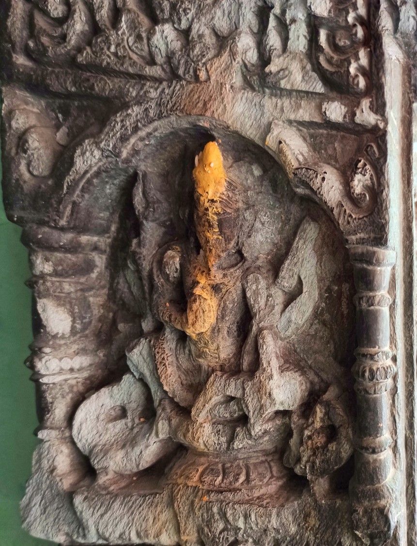 A 10th-century stone sculpture of Brahma from the Hari Rai Temple, Chamba, Himachal Pradesh.