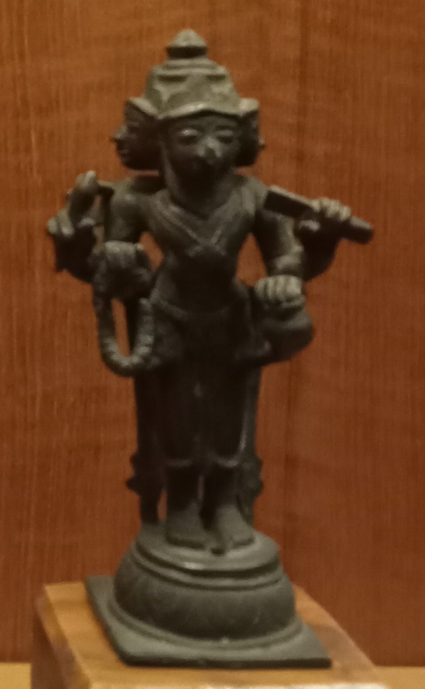 An 18th-century South Indian bronze sculpture of Brahma, held in the Salar Jung Museum.