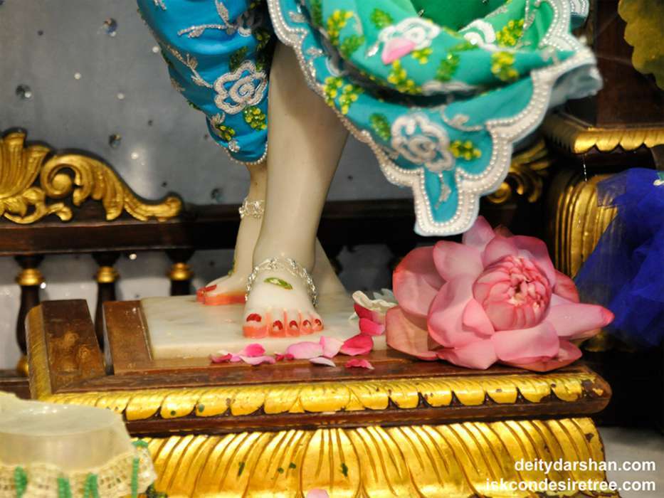 The lotus feet of Sri Gaurachandra, ISKCON Chowpatty, Mumbai - the very object Sarvabhauma Bhattacharya named as the whole of Murari Mahiti's devotion.