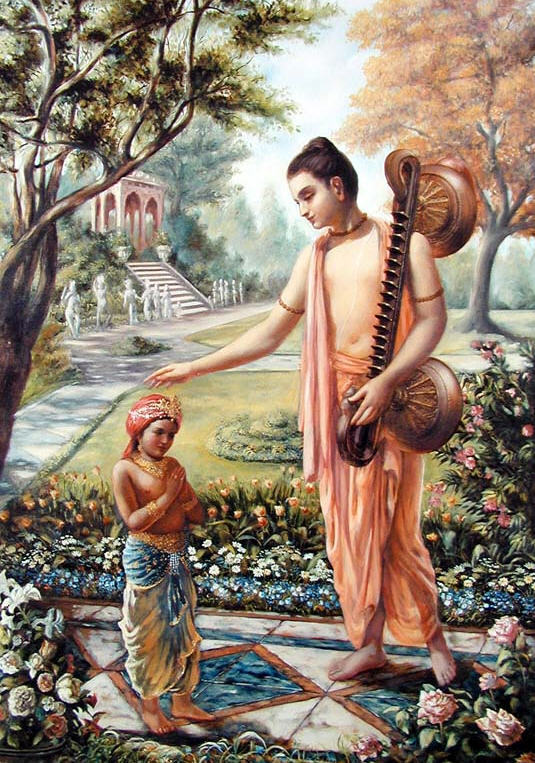 Traditional devotional portrait of Srila Narayana Bhatta Goswami, the Vrajacharya who systematized the sacred geography of Vraja.