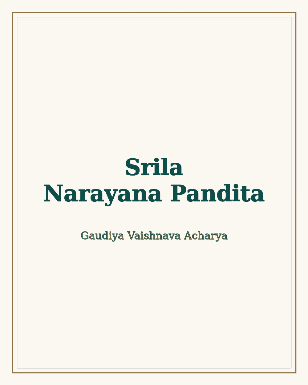 Srila Narayana Pandita