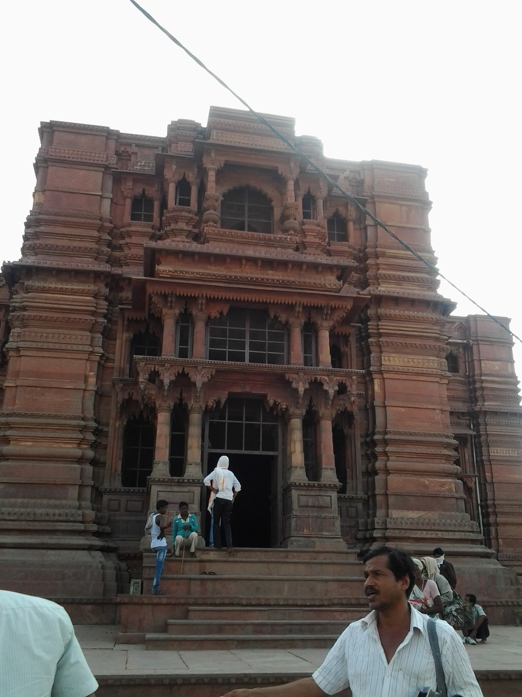 The entrance facade of the Govind Dev temple at Vrindavana, the town Raghunatha Bhatta was sent to by Sri Chaitanya Mahaprabhu's own order, to live under Rupa Gosvami and Sanatana Gosvami.