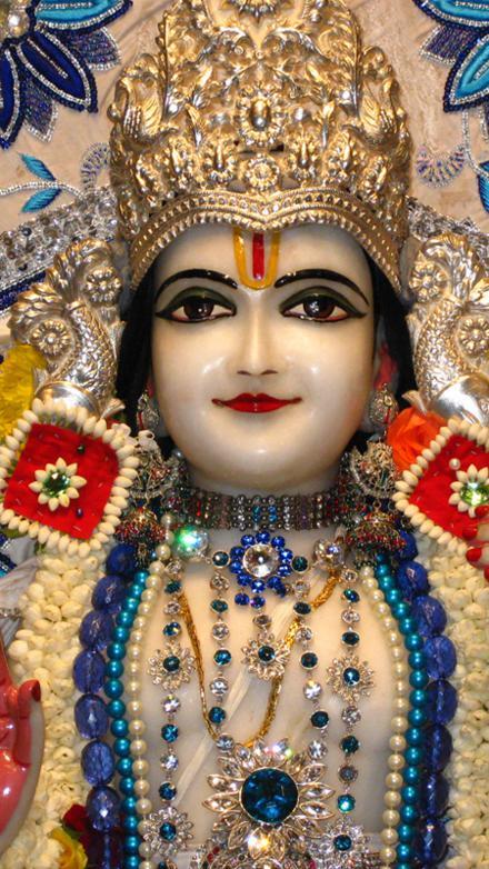 The Deity of Lord Sri Rama at ISKCON Juhu, Mumbai, worshiped in the devotional mood central to Ramadasa Vipra's own life.