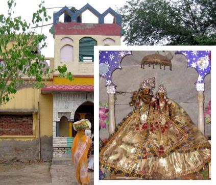 Sri Sri Chandravali-Krishna, worshiped at Rathor — the Deity form connected to Gaudiya Vaishnava tradition's identification of Sadashiva Kaviraja with the gopi Chandravali (Sri Gaura-ganoddesha-dipika, verse 156). This image shows the Deiti