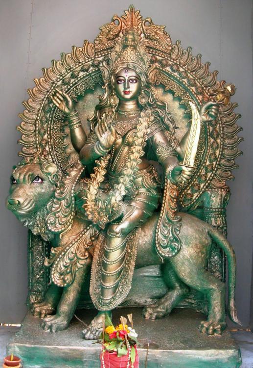 A deity murti of Katyayani Devi -- the Vraja-gopi whom the Gaura-ganoddesha-dipika (text 174) identifies as Shrikanta Sena in his earlier, eternal identity.