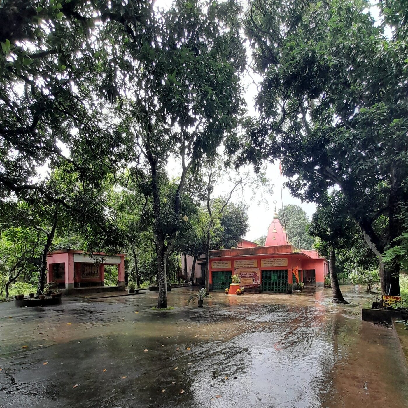 The present-day temple building at Mamagachi, near Navadvipa, where Vasudeva Datta established his Deity of Madana-gopala.