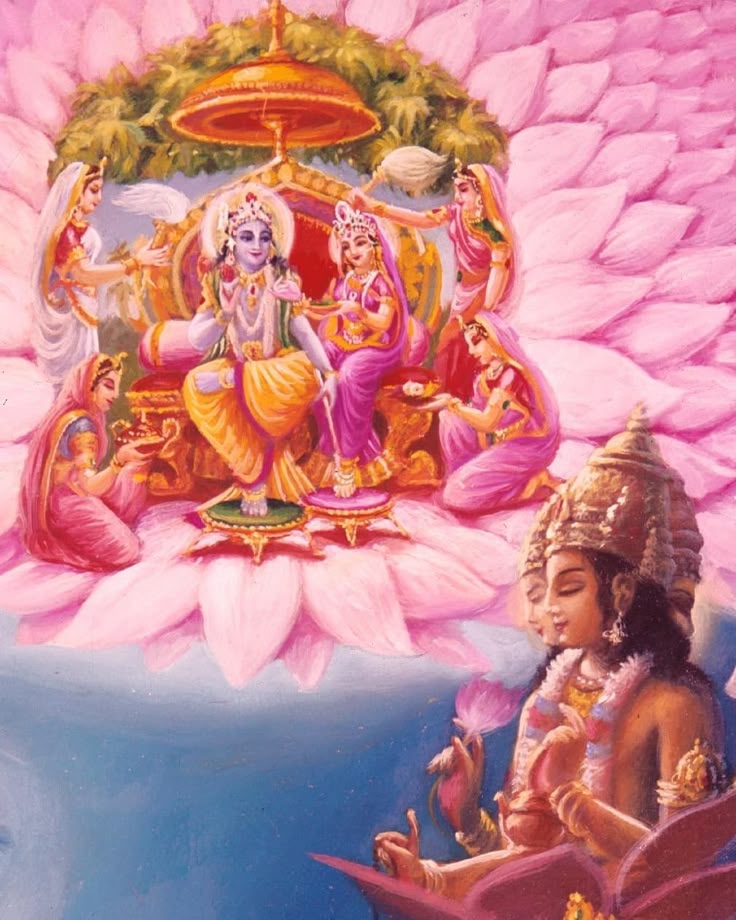Lord Brahma received transcendental knowledge directly from the Ādi-guru, Lord Krishna. Lord Brahma received transcendental knowledge directly from the Ādi-guru, Lord Krishna.