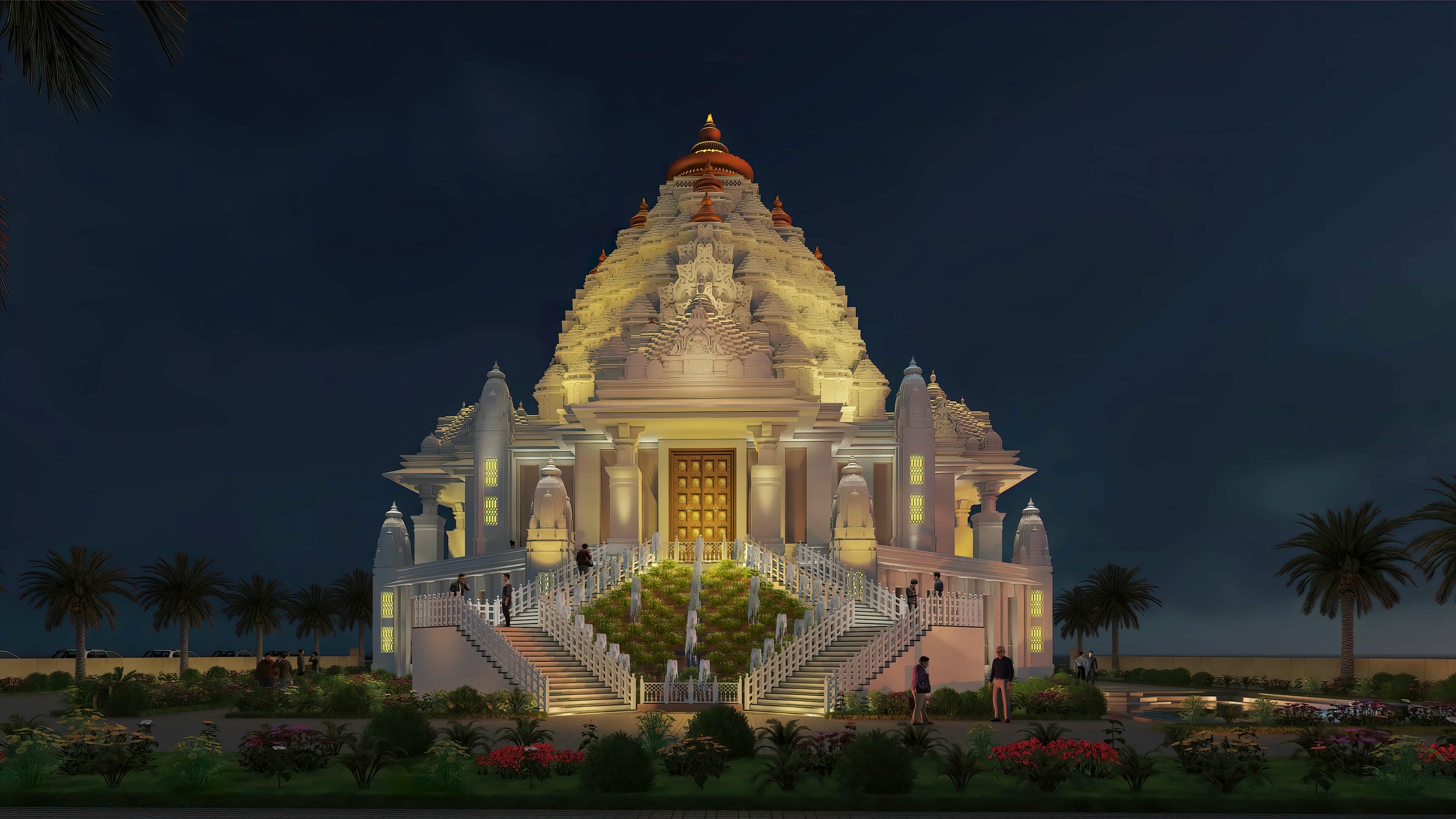 Temple building for Square Feet Seva
