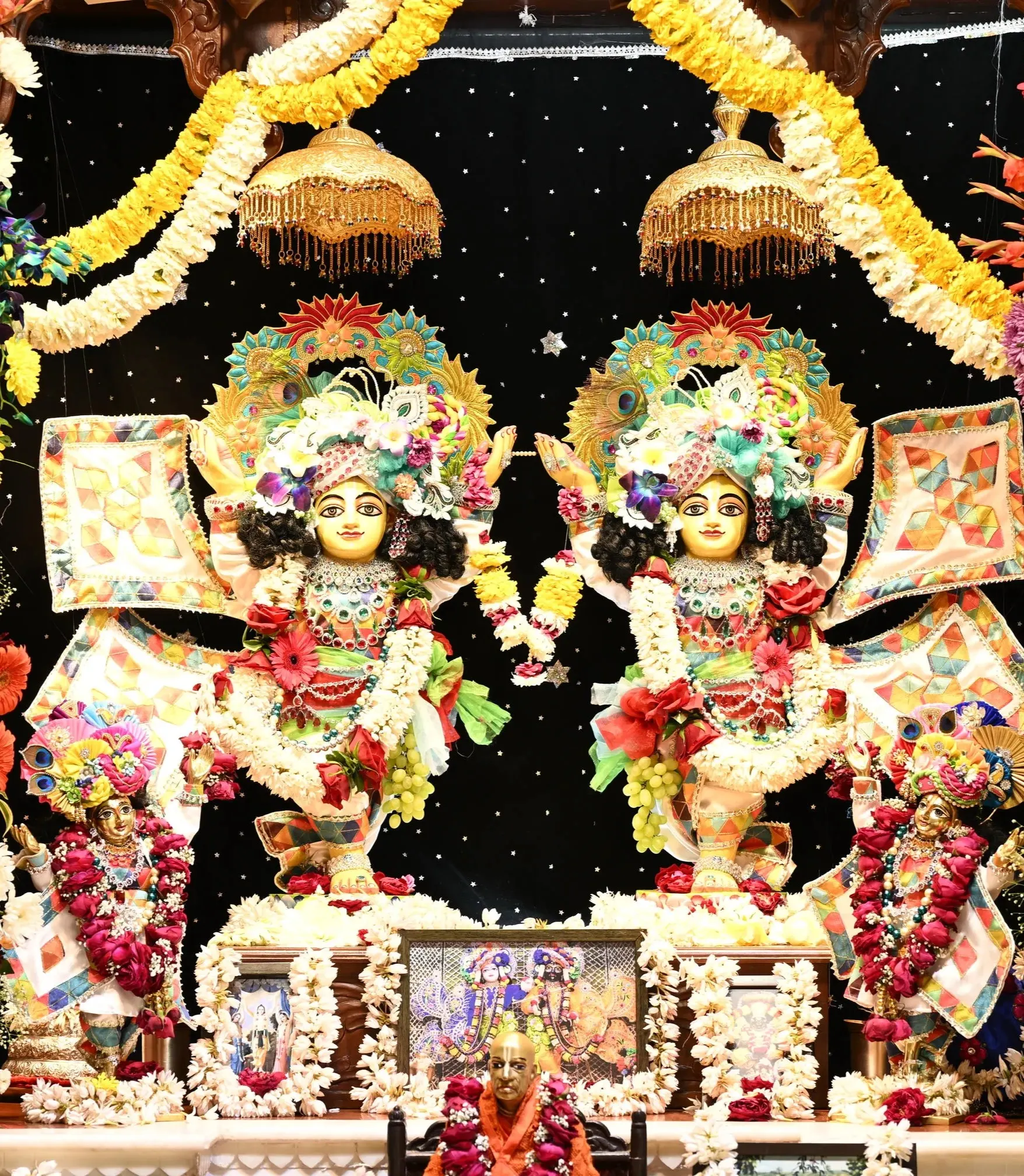Sri Sri Krishna Balaram in festival poshak and alankar at Nandgram Dham